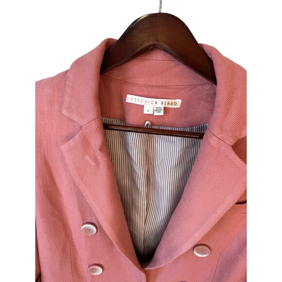 VERONICA BEARD Odile Sateen Twill Dickey Jacket EUC Sz 6 $695 MSRP Rosewood Pink - Picture 4 of 13